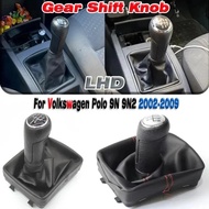 For Volkswagen VW Polo 9N 9N2 2002 2003 2004 2005 2006 2007 2008 2009 Leather Gear Shift Knob Lever 