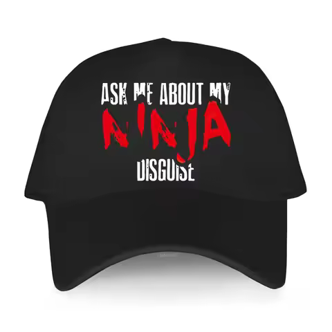 Unisex short visor hat Outdoor Baseball Cap Adjustable Ask Me About My Ninja Disguise - Total Basics