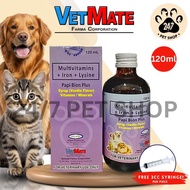 Free 3cc Syringe 120ml VetMate Papi Bion Plus Syrup All Stages Adult Kitten Puppy Pet Dog Cat