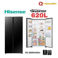 HISENSE Side by Side Inverter Refrigerator RS688N4AWU 2 Door Inverter Refrigerator / Fridge / Peti S
