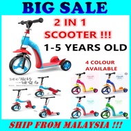 New 2in1 Scooter Balance Bike 2 in 1 Tricycle 3 Wheels Trainer Toddler Bicycle Walker Lightweight Children