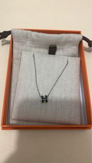 Hermes Necklace mini pop h 黑銀