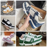 Kasut Kasut Lelaki dan Wanita Louis Vuitton Kasual Luaran Bernafas LV Trainer uple Kasut Pelajar Pap