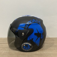 Helm Evo Spartan Biru Doff Half Face Nouvo Helem SNI Helmet Dewasa Motif - bukan KYT INK GM NHK ZEUS