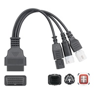 For Yamaha 3Pin/4Pin Honda 6Pin Motorcycle OBD Diagnostic Canbus Connector Cable OBD2 3 In1 Plug Cab