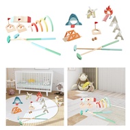[yiodusi] Wooden Golf Set for Kids Indoor Interactive Fun Activity, Early Educational Creative Golf 