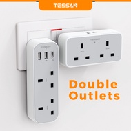 TESSAN Multi Plug Extension with USB C Extension Plug Adapter Power Socket Charger Bundle Set