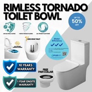 EACO T933 Rimless Tornado Toilet Bowl 10 Year Warranty