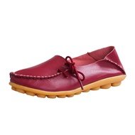 Red Cow Leather Women Flats Loafers Soft Comfy Shoes Casual and Work for Mom