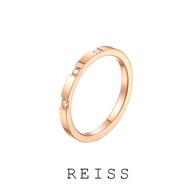แหวนเหล็กไทเทเนียม18Kแหวนเพชรสวมนิ้วอุปกรณ์เสริมแหวนทองคำสีกุหลาบ