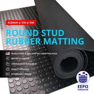 EEPO Round Stud Rubber Matting Flooring Mat 4.5mm x 1m x 1m