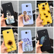 Soft Case Samsung Galaxy J7 Prime G610F On7 2016 G610Y Beautiful Girl Sunflower Casing Samsung J7Prime 2 Colored Silicone TPU Phone Cover
