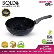 BOLDe Super Pan Wok Pan Black 24cm - Teflon Granite Non-Stick 24cm