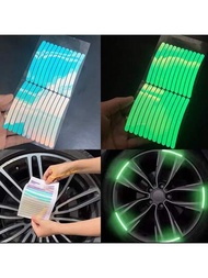 1套/20入組彩色反光貼花貼紙適用於自行車,摩托車和車輪,夜晚反光警告防碰撞3D貼花貼紙,熒光燈貼紙適用於個性化裝飾用品