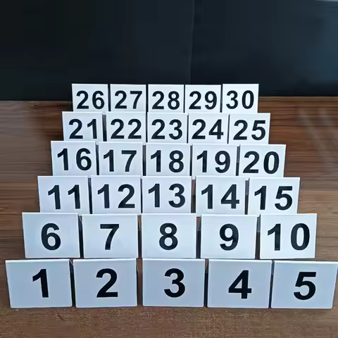 Double Sided Plastic Table Numbers Holder Restaurant Place Cards Standing Banquet Desk Signs Plates 