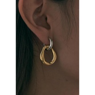 AG24 Twin Earring with Gold Platted+925S two way wearing