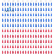 200pcs 16-14 AWG Red Blue Wire Connector Insulated Fork Terminal #4