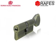 Door Cylinder Lock Door Cylinder Lock-Knob Swivel 8 cm Antique Brass Brass RAFES SL 6565