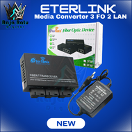 Eterlink Media Converter 3 Port FO 2 Port Lan Support POE