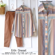 KATUN One set of the latest striped cotton | Erlin suit Wanita