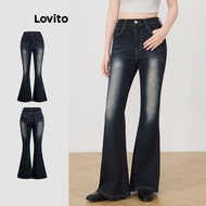 (Refine) Casual Plain Pocket Flare Leg Vintage Y2K Jeans for Women LR1AD033