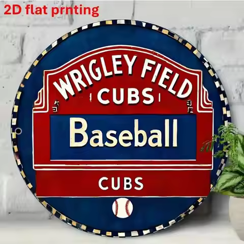 Wrigley Field 8x8 Vintage Aluminum Tin Sign Chicago Cubs Retro Wall Decor