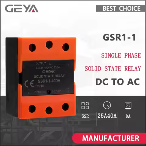 SSR Single Phase Solid State Relay DC to AC SSR-25DA SSR-40DA GEYA