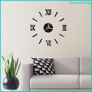 HO 3D Mirror Wall Clock Sticker DIY Acrylic Roman Number Art Decal Wallpaper