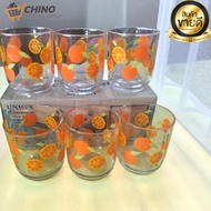 (6 Pieces) Glass UG-328 (With Pattern) Size 8 Ounces Capacity224ml Union Brand