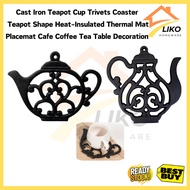 Cast Iron Teapot Cup Trivets Coaster Teapot Shape Heat-Insulated Thermal Mat Placemat Cafe Coffee Te