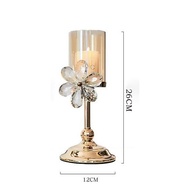Light Luxury Crystal Petal Glass Candle Holder Aromatherapy Candle Romantic Candlelight Dinner Room