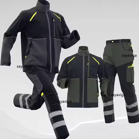 Safety Working Suit for Man Mechanical Workshop Uniforms Hi Vis Tear Resistant Work Jacket pants Ref