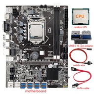 B75 8 Card Mining Motherboard+CPU+USB3.0 19-Pin Adapter+SATA/Switch Cable 8 USB3.0 (PCIE) GPU Slot LGA1155 DDR3 SATA3.0