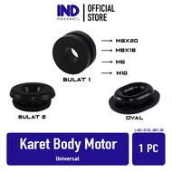 Karet Body Bodi Motor Dop Accu Aki Grommet Bulat M6 M8 M10 Oval All Honda Yamaha Universal Supra X 1