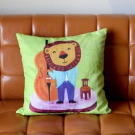 kami插畫抱枕/枕頭/靠墊-大提琴獅