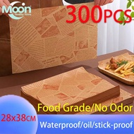 300PCS Greaseproof Paper Food Packaging French Fries Burger Sandwich Wrapping Paper Baking Paper