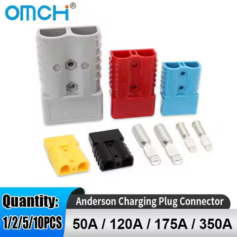 OMCH 1/2/5/10PCS Anderson 50A 120A 175A 350A Charging Plug Connector 600V High Current Plug for Elec
