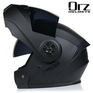 ORZ 161 Flip up Helmet Modular Motorcycle Helmet Double Lens Built-in Sun Visor Racing Full Face Helmet
