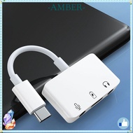 AMBER1 USB C Sound Card Plug and Play External Live Broadcast Stereo 3 in 1