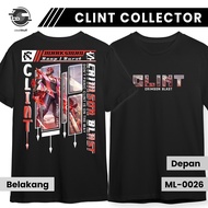 Kaos MLBB CLINT SKIN COLLECTOR Mobile Legends Skin Lengan Pendek Hitam Combed 24s Pria Wanita