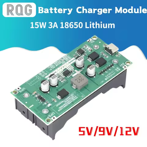 Type-C 15W 3A Fast Charge UPS Power Supply / 18650 Lithium Battery Charger Module DC-DC Step Up Boos