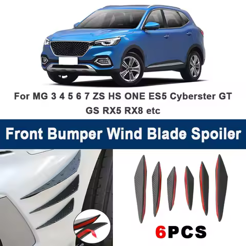 6pcs Car Front Bumper Lip Side Splitter Fins Wind blade Spoiler - For MG 3 4 5 6 7 ZS HS ONE ES5 Cyb