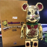Bearbrick - 招き猫 Lucky Cat Electroplated Gold Gear Joint 400% 28 cm High Quality Action Figures / Toy / Collection / Gift / Lzkail.sg