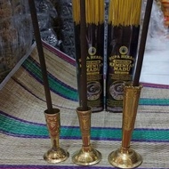 Carved incense holder made of brass A height 15 cm B height 11 cm C height 10 cm