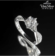 Sterling Unisilver Silver Solitaire Engagement Ring (RS559-1001)