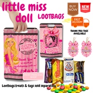 30pcs Pink Fashion Doll Theme Lootbags Candybags Ziplock Plastic Pouch Party Favor Bag Birthday Zipl