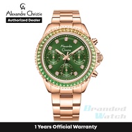 [Official Warranty] Alexandre Christie 2B13BFBRGGN Women's Green Dial Stainless Steel Strap Watch
