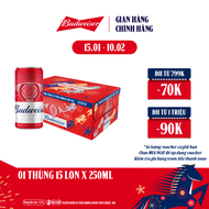 Thùng 15 Lon Bia Budweiser PartyPack Chính Hãng (250ml/lon)