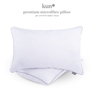 Kun Black Pipping Hotel Pillow 100% Premium Quality Microfiber Filled  (18" X 28" X 1.4 kg)