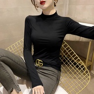 [Hot-selling 1] ♞Modal Half Turtleneck Bottoming Shirt Women's Slim-fit Long-sleeved t @